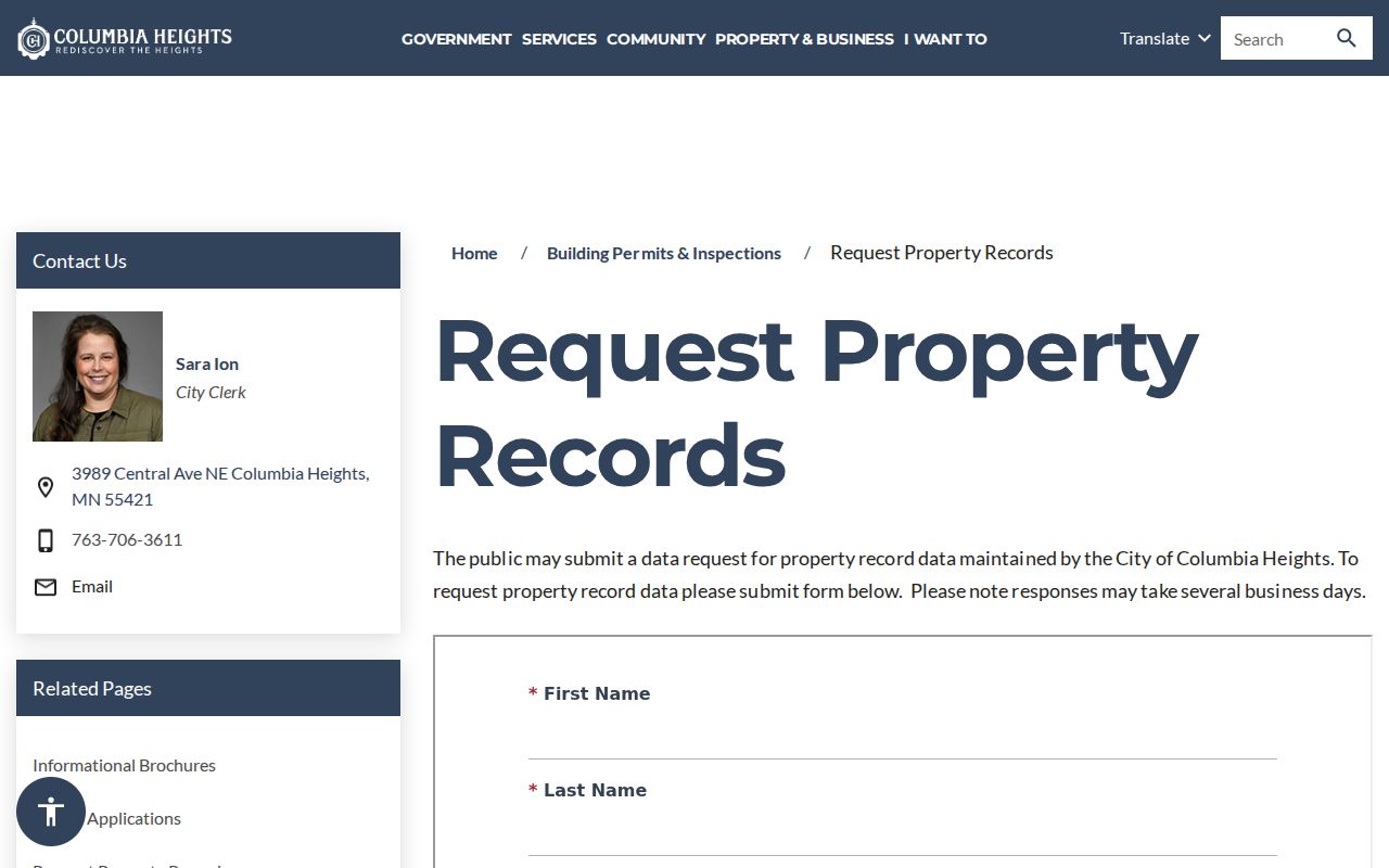 Columbia Heights neighbors property-record request resource