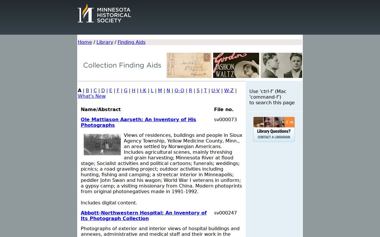 Columbia Heights previous residents research through Minnesota Historical Society finding aids
