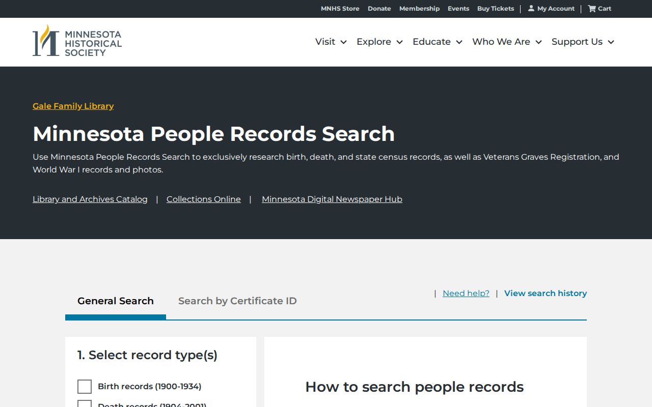 Columbia Heights resident lookup in Minnesota Historical Society People Records