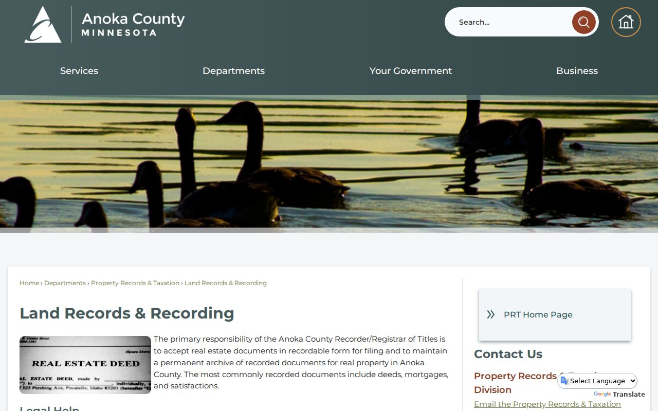 Columbia Heights street directory source for Anoka County land records and recording