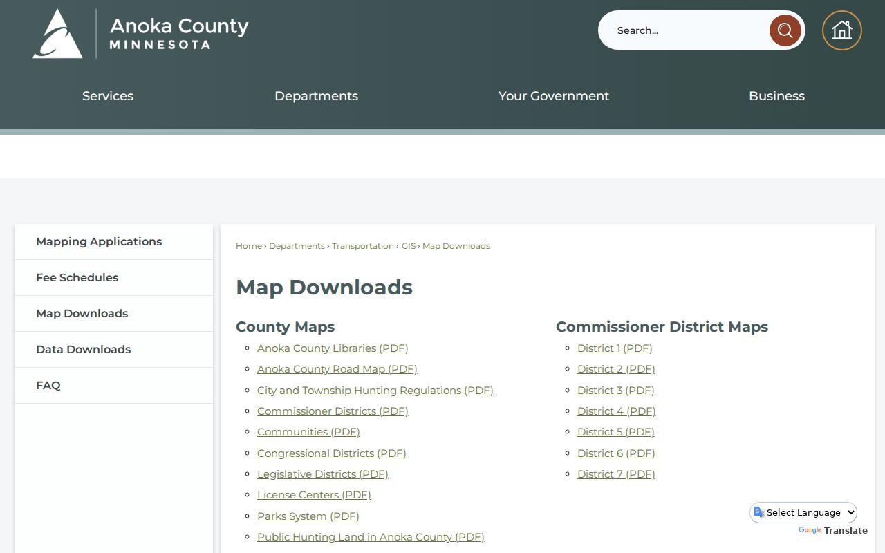 Columbia Heights ZIP code directory source for Anoka County ZIP map downloads
